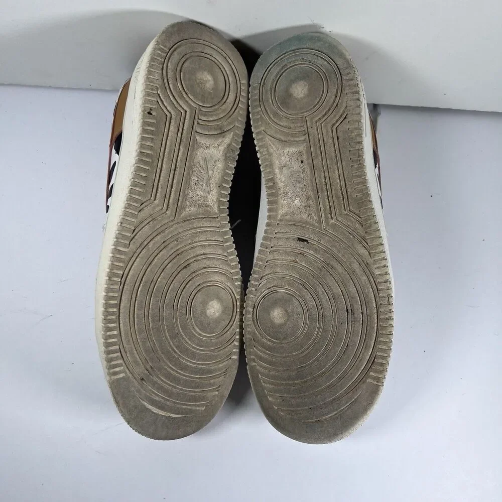 Nike Air Force 1 Low Custom Cow Print Lace Up Shoes Sneakers Women's 8.5